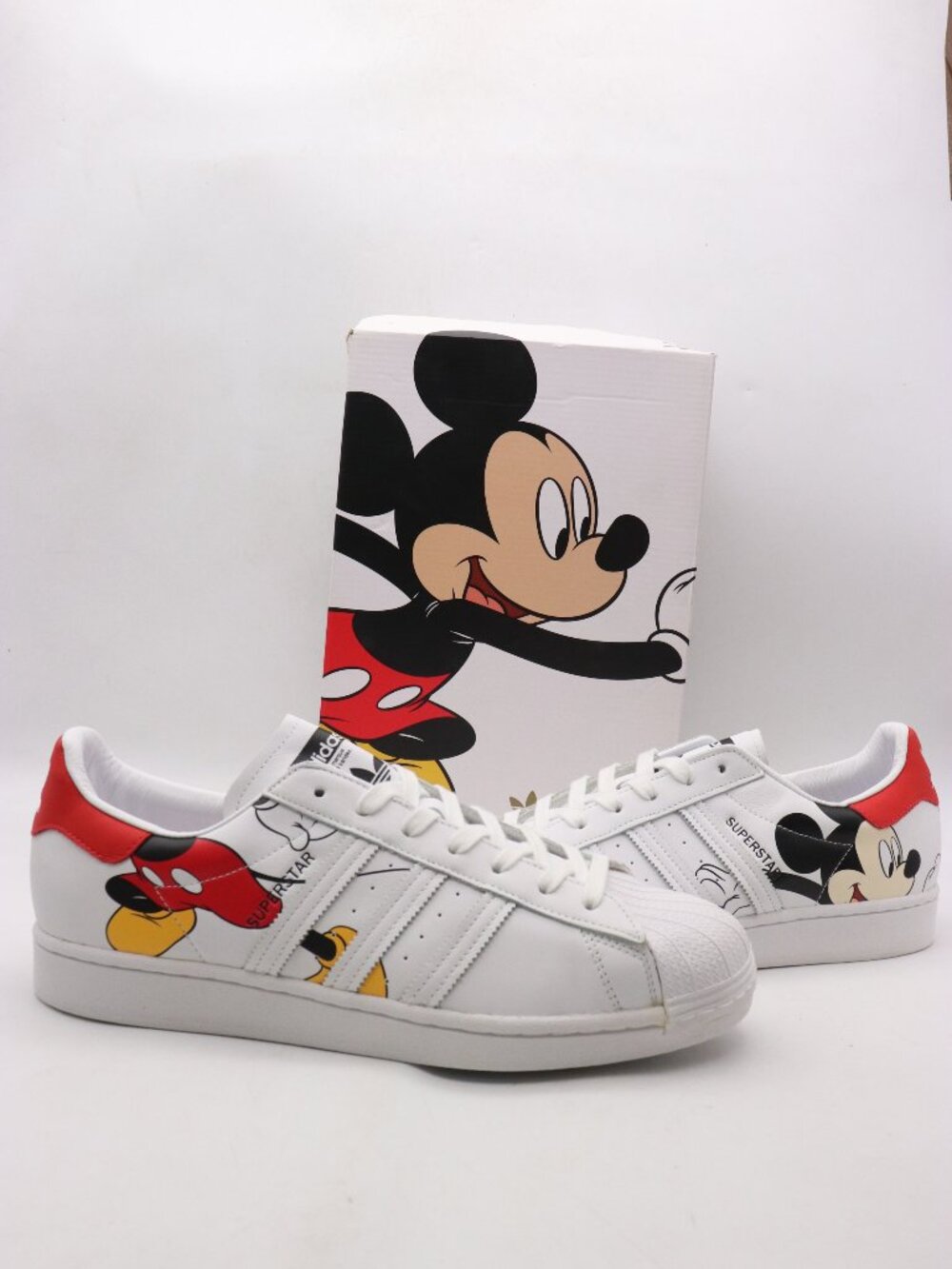 NEW Adidas Disney x Superstar Mickey Mouse Men's 12 White Red Sneaker FW2901